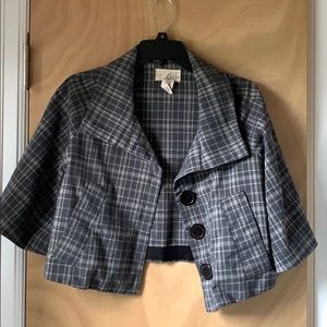 GUESS | plaid crop blazer